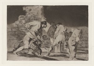 Disparate furioso (Wütender Unsinn), auch bekannt als Hizonos dios y maravillamos nos (Es ist erstaunlich und wir wurden von Gott gemacht, aus der Serie Los disparates (Los proverbios))