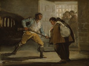 El Maragato bedroht Pater Pedro de Zaldivia mit seiner Waffe, ca. 1806 von Francisco de Goya