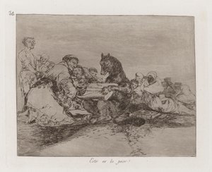 Esto es lo peor! (Das ist das Schlimmste!), Platte 74 aus Los desastres de la guerra (Die Schrecken des Krieges) von Francisco de Goya