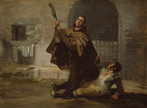 Bruder Pedro schlägt El Maragato mit dem Gewehrkolben, ca. 1806 von Francisco de Goya