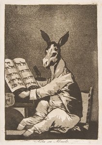 Tafel 39 aus Los Caprichos: Und so war sein Großvater. Asta su Abuelo., 1799
