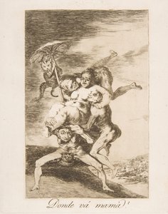 Platte 65 aus Los Caprichos: Wohin geht Mama von Francisco de Goya