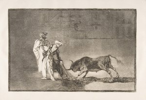 Die Mauren machen ein anderes Spiel im Ring und rufen den Stier..., 1816