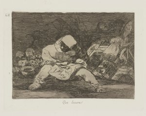 Was für ein Wahnsinn!, pl. 68 aus der Serie Die Schrecken des Krieges von Francisco de Goya