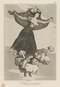 Volaverunt. (Sie sind geflogen.), Platte 61 aus der Serie Los caprichos von Francisco de Goya