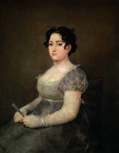 Porträt einer Dame mit einem Fächer von Francisco Goya de