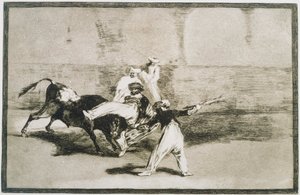 Ein Mohr vom Stier gefangen... aus La Tauromaquia von Francisco de Goya