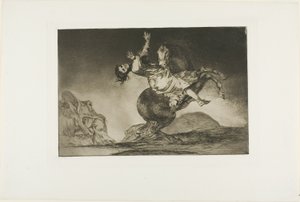 Eine Frau und ein Pferd, lass jemand anderen sie meistern, Platte zehn aus Los Proverbios von Francisco Jose de Goya y Lucientes