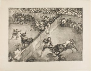 Stierkampf in einem geteilten Ring, aus Die Stiere von Bordeaux von Francisco Jose de Goya y Lucientes