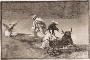 Stierkampf: Die Mauren spielen mit einem anderen Stier im Gehege
