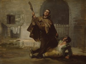 Bruder Pedro schlägt El Maragato mit dem Gewehrkolben von Francisco Jose de Goya y Lucientes