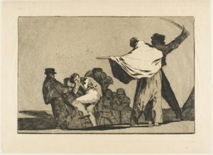 Wenn zwei zu eins, stopf deinen Arsch mit Stroh, aus Los Proverbios von Francisco Jose de Goya y Lucientes