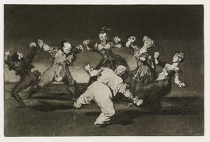 Fröhlicher Unsinn (Disparate alegre), Platte 12 aus "Los Proverbios", ca.1819-24 von Francisco de Goya