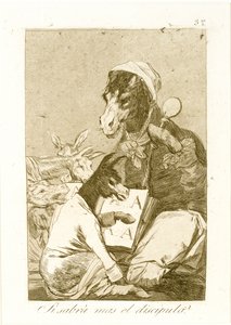 Könnte der Schüler mehr wissen? Aus Los Caprichos, erstmals veröffentlicht 1799 von Francisco de Goya