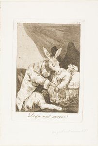 An welchem Übel wird er sterben?, Platte 40 aus Los Caprichos von Francisco Jose de Goya y Lucientes