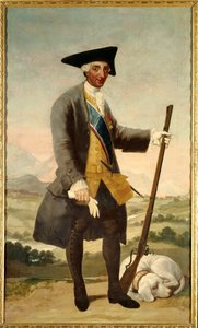 Ganzkörperporträt von Karl III. als Jäger