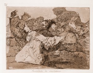 Die Schrecken des Krieges: Farandole der Scharlatane (Radierung nach der Vorzeichnung) von Francisco de Goya