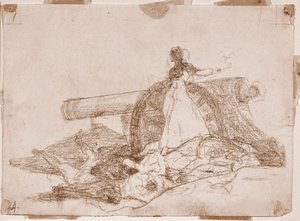 Die Schrecken des Krieges: Was für ein Mut! (Vorzeichnung) von Francisco de Goya