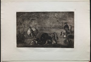 Stierkämpfe: Der Hund auf den Stier losgelassen, 1876 von Francisco de Goya