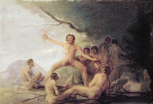 Kannibalen genießen menschliche Überreste, ca. 1800-08 von Francisco de Goya