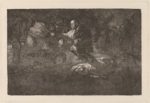 Gott erschafft sie und sie gesellen sich zusammen von Francisco de Goya