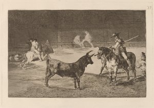 Der berühmte Picador Fernando del Toro zieht das wilde Tier mit seiner Lanze an von Francisco de Goya