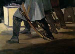 Hinrichtung der Verteidiger von Madrid, 3. Mai 1808, Detail der Füße der Soldaten, 1814 (Detail) von Francisco de Goya