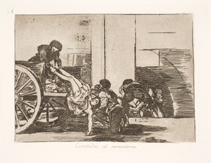 Auf einem Karren zum Friedhof gefahren (64) von Francisco de Goya