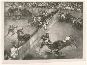 [Die Stiere von Bordeaux: Die Platzteilung] von Francisco de Goya