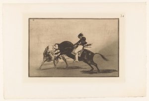 Mariano Ceballos reitet auf einem Stier