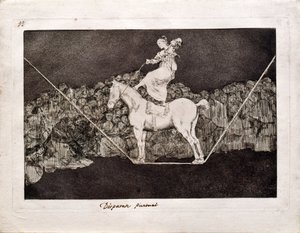 Präzise Torheit aus der Serie Los Disparates Follies, 1815-1819 von Francisco de Goya