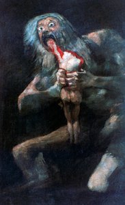 Saturn verschlingt eines seiner Kinder, 1821-1823