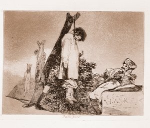 Die Schrecken des Krieges: Es gibt keine Hoffnung (Radierung nach der vorbereitenden Zeichnung) von Francisco de Goya
