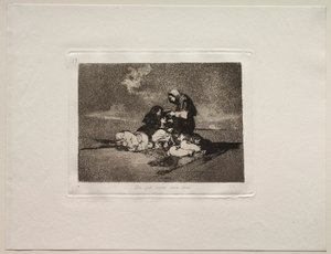 Die Schrecken des Krieges: Was nützt eine Tasse? von Francisco de Goya
