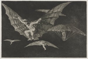 Die Sprichwörter: Eine Art zu fliegen von Francisco de Goya
