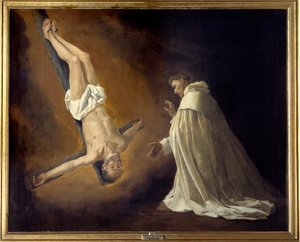 Erscheinung des gekreuzigten Heiligen Petrus vor dem Heiligen Petrus Nolasque von Francisco de Zurbaran
