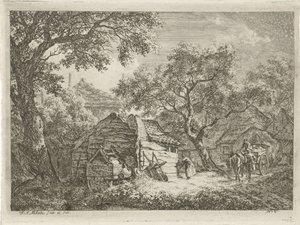 Bauernhof umgeben von Bäumen von Franciscus Andreas Milatz