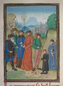 Detail einer Miniatur der sieben Lebensalter des Menschen von Franco Flemish School