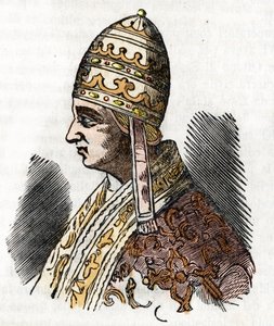 Mittelalter: Darstellung von Papst Coelestin III. (1191-1198) von Franco Mistrali