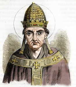Porträt von Papst Silvester I. (314-335) - Zeichnung aus „Misteri del Vaticano“ von Franco Mistrali von Franco Mistrali