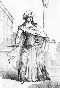Porträt der jungen Römerin Beatrice Cenci (1577-1599), beschuldigt des Mordes an ihrem Vater Francesco Cenci im Jahr 1598, Gravur aus 