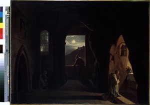 Mönche in einer Höhle