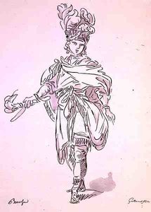 Opernkostüm, aus der Menus Plaisirs Sammlung, Faksimile von A. Guillaumot Fils von Francois (after) Boucher