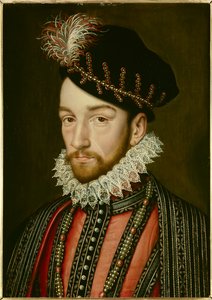 Porträt von Karl IX. (1550 - 1574) von Francois (after) Clouet