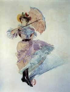 Aquarell zur Illustration des Romans „Ball of tallow“ von Guy de Maupassant. Zeichnung von Francois Thevenot