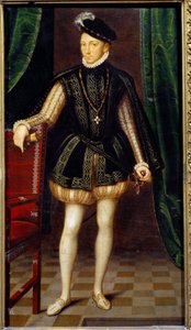 Ganzkörperporträt von Karl IX. (1550-1574), König von Frankreich von Francois (workshop of) Clouet