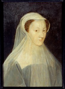 Porträt von Maria Stuart (1542-1587), Königin von Frankreich und Schottland in Trauerkleidung von Francois (workshop of) Clouet