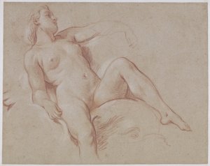 Weiblicher Akt auf einem Delfin von François Boucher