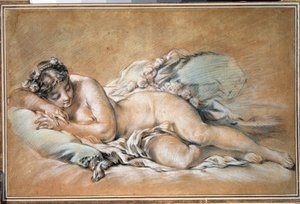 Schlafende junge Frau