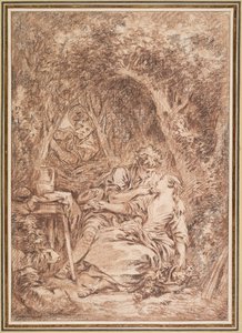 Überraschte Liebende (Annette et Lubin) von François Boucher